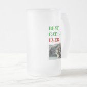 Kerstbeste kat pap ooit foto matglas bierpul (Voorkant rechts)