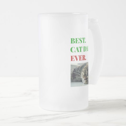 Kerstbeste kat pap ooit foto matglas bierpul (Voorkant rechts)