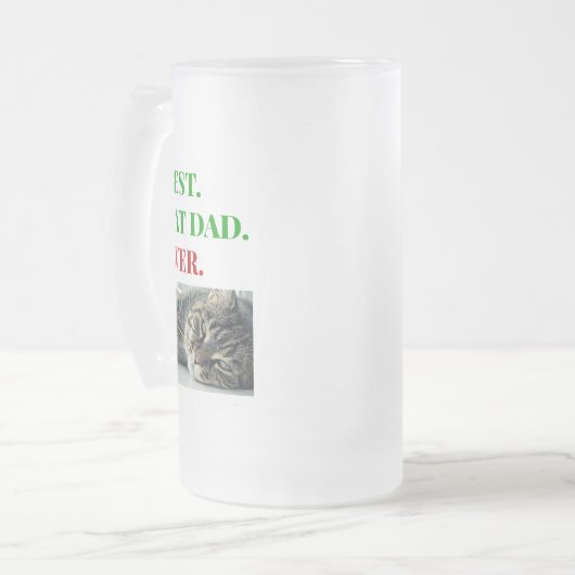 Kerstbeste kat pap ooit foto matglas bierpul (Voorkant links)