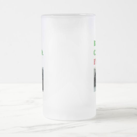 Kerstbeste kat pap ooit foto matglas bierpul (Center)