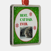Kerstbeste kat pap ooit foto metalen ornament (Rechts)