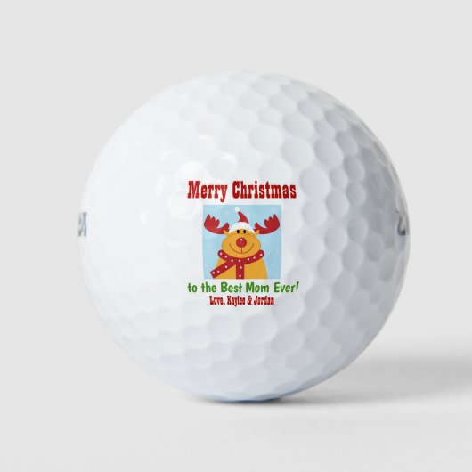 Kerstbeste mam ooit naam rendier golfballen (Voorkant)