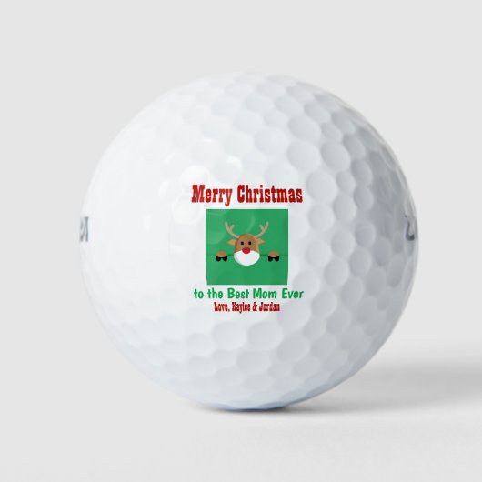 Kerstbeste mam ooit naam rendier golfballen (Voorkant)