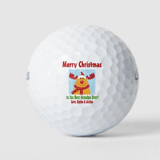 Kerstbeste opa ooit naam rendiernaam golfballen (Voorkant)