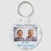 Kerstbeste pap ooit Kinder fotojaar Sleutelhanger (Achterkant)