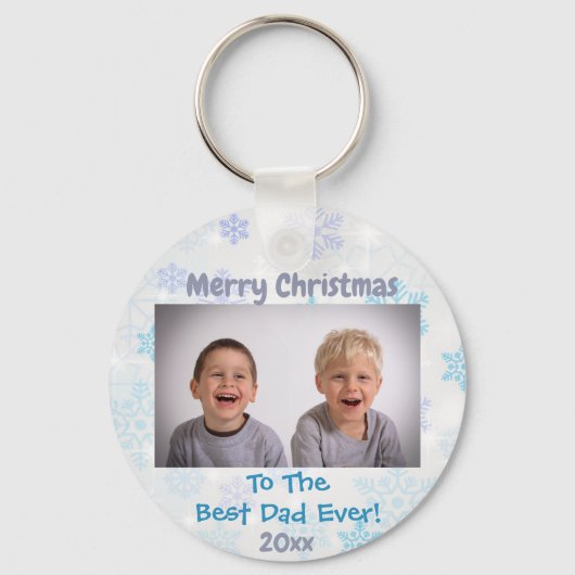 Kerstbeste pap ooit Kinder fotojaar Sleutelhanger (Achterkant)