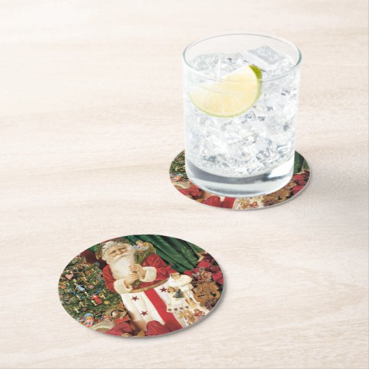 kerstbestellingen ronde kartonnen onderzetter (Insitu)