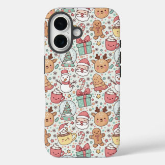 Kerstbestendige telefoonhoes — Cute Santa-ontwerp iPhone 16 Hoesje