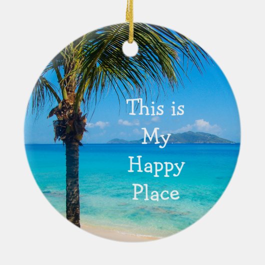 Kerstbeukendecoratie: Mijn Happy Place Keramisch Ornament (Achterkant)