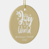 Kerstbevallen met de Wereldoorlog Goud en Wit Keramisch Ornament (Rechts)