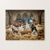 Kerstbevallen van alle dieren, ruige kolonies - legpuzzel (Horizontaal)