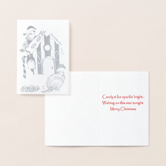 Kerstbever Chalet Gedecorreerde Kaart van Fancy Fo (Display)