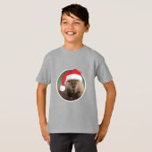 Kerstbever - Kinderen Basic T-Shirt (Voorkant volledig)