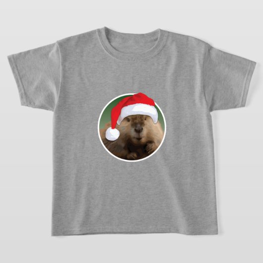 Kerstbever - Kinderen Basic T-Shirt (Laagn)