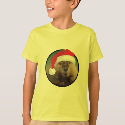 Kerstbever - Kinderen Basic T-Shirt (Voorkant)