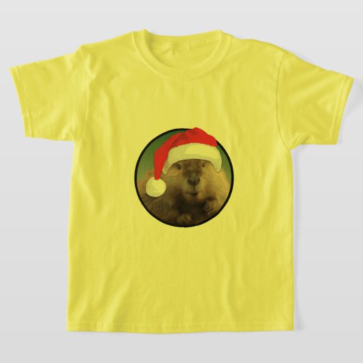 Kerstbever - Kinderen Basic T-Shirt (Laagn)