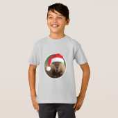 Kerstbever - Kinderen Basic T-Shirt (Voorkant volledig)