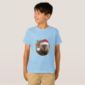 Kerstbever - Kinderen Basic T-Shirt (Voorkant volledig)