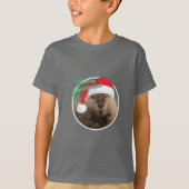 Kerstbever - Kinderen Basic T-Shirt (Voorkant)