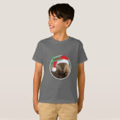 Kerstbever - Kinderen Basic T-Shirt (Voorkant volledig)