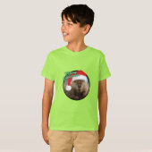Kerstbever - Kinderen Basic T-Shirt (Voorkant volledig)
