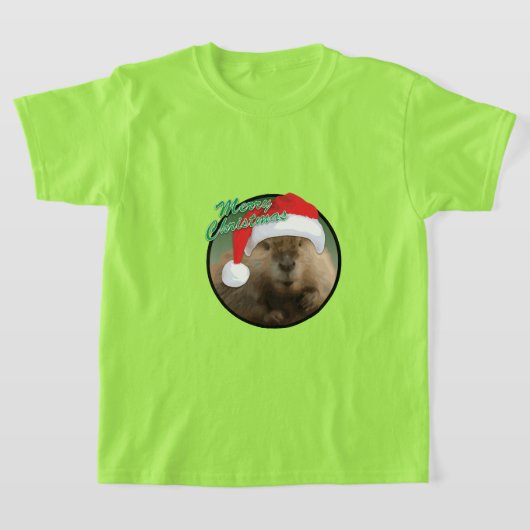 Kerstbever - Kinderen Basic T-Shirt (Laagn)
