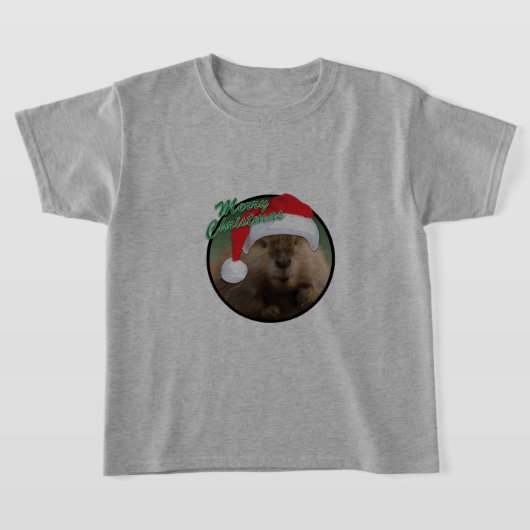 Kerstbever - Kinderen Basic T-Shirt (Laagn)