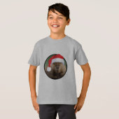 Kerstbever - Kinderen Basic T-Shirt (Voorkant volledig)