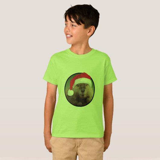 Kerstbever - Kinderen Basic T-Shirt (Voorkant volledig)