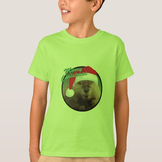 Kerstbever - Kinderen Basic T-Shirt (Voorkant)