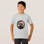 Kerstbever - Kinderen Basic T-Shirt (Voorkant volledig)