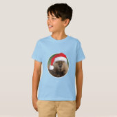Kerstbever - Kinderen Basic T-Shirt (Voorkant volledig)