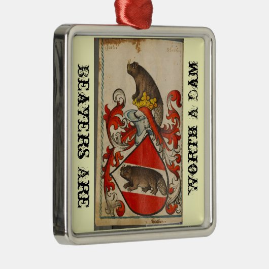 kerstbever metalen ornament (Rechts)