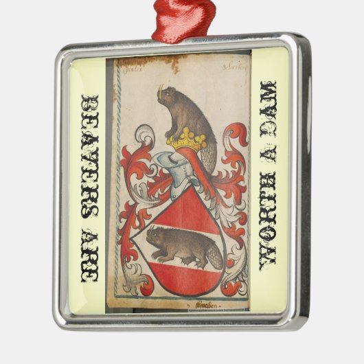 kerstbever metalen ornament (Links)