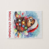 Kerstbever puzzel legpuzzel (Horizontaal)