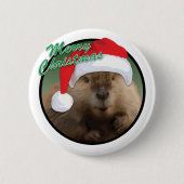 Kerstbever - standaard, Button van 2¼ inch voor 20 (Voorkant)