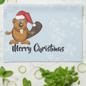 Kerstbever thee theedoek (Gevouwen)