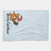 Kerstbever thee theedoek (Horizontaal)