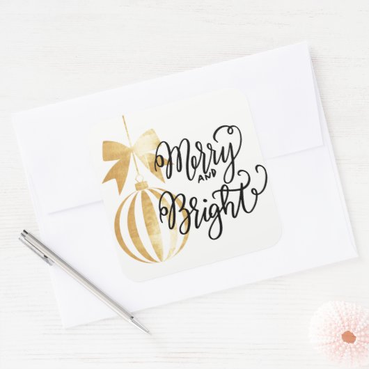 Kerstbevruchting en helderheid vierkante sticker (Envelop)