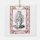 Kerstbevruchting Madonna en Child Holly Ceramic Keramisch Ornament (Achterkant)