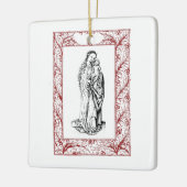 Kerstbevruchting Madonna en Child Holly Ceramic Keramisch Ornament (Links)