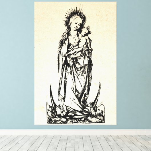 kerstbevruchting Madonna en kindermaagd Mary Canvas Afdruk (Insitu (Houten vloer))