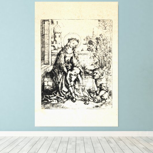 kerstbevruchting Madonna en kindermaagd Mary Canvas Afdruk (Insitu (Houten vloer))