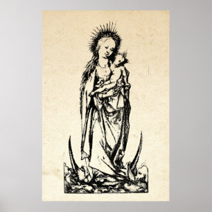 kerstbevruchting Madonna en kindermaagd Mary Poster