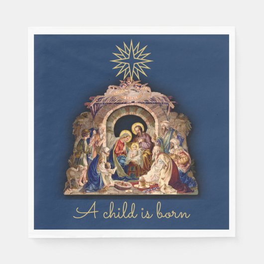 kerstbevruchting van Baby Jesus Napkins Servet (Voorkant)