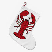 Kerstbezetting Kute Lobster Nautical strand Grote Kerstsok (Voorkant (Hangend))