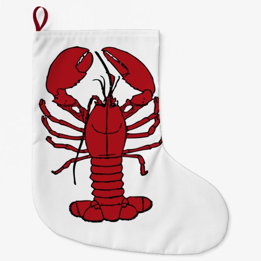 Kerstbezetting Kute Lobster Nautical strand Grote Kerstsok (Voorkant)