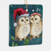 Kerstbezit op bijkantoor bij nacht keramisch ornament (Rechts)