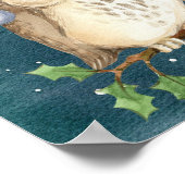 Kerstbezit op bijkantoor bij nacht poster (Hoek)