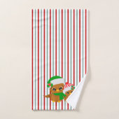Kerstbezit op Blauwgroen en rood Bad Handdoek (Handdoek)